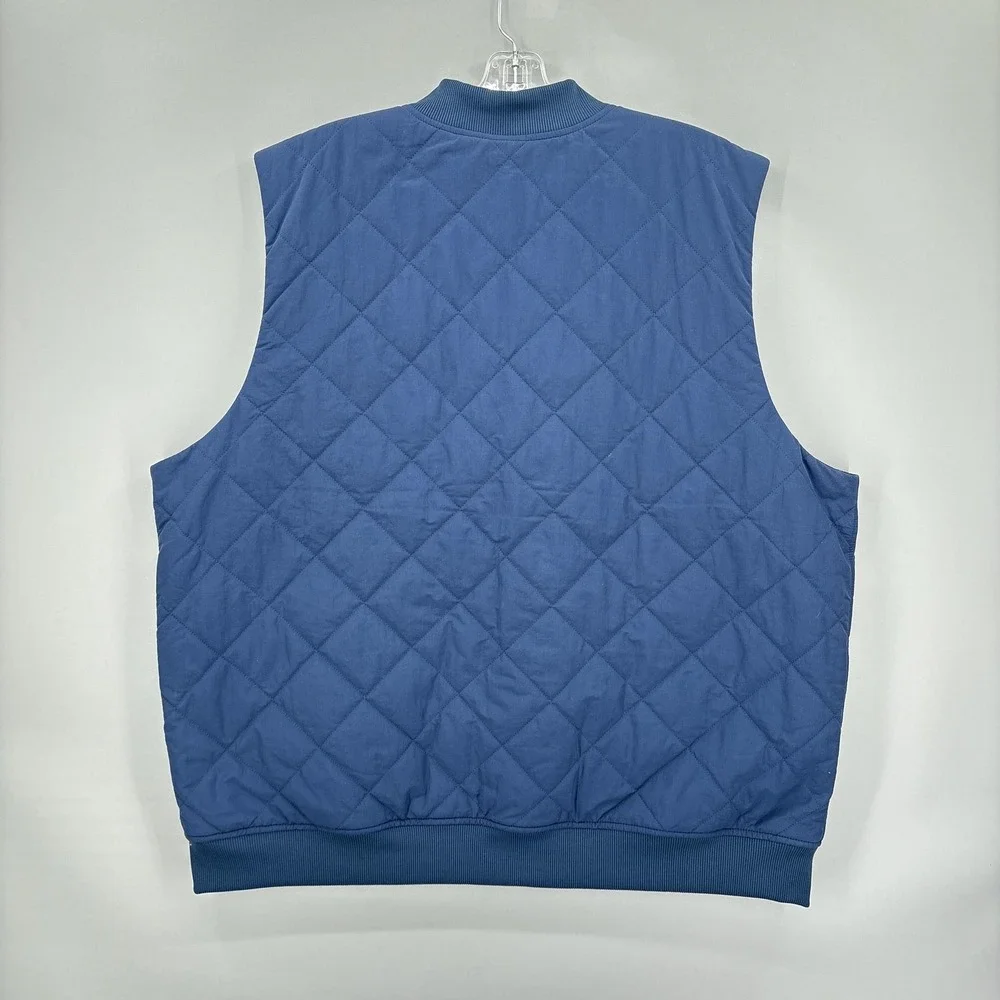 The North Face Vest Mens 2XL Blue Quilted Full Zip Sherpa Fleece Lined Insulated
